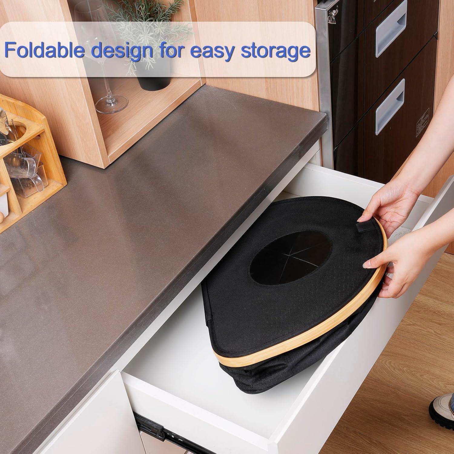 imageEfluky Recycling Bin 100L 26 Gallon Beige DShaped Oxford Fabric 1732L x 129W x 1146H 2 Removable Inner Bags Lightweight OpenTop Cycling KitchenBlack