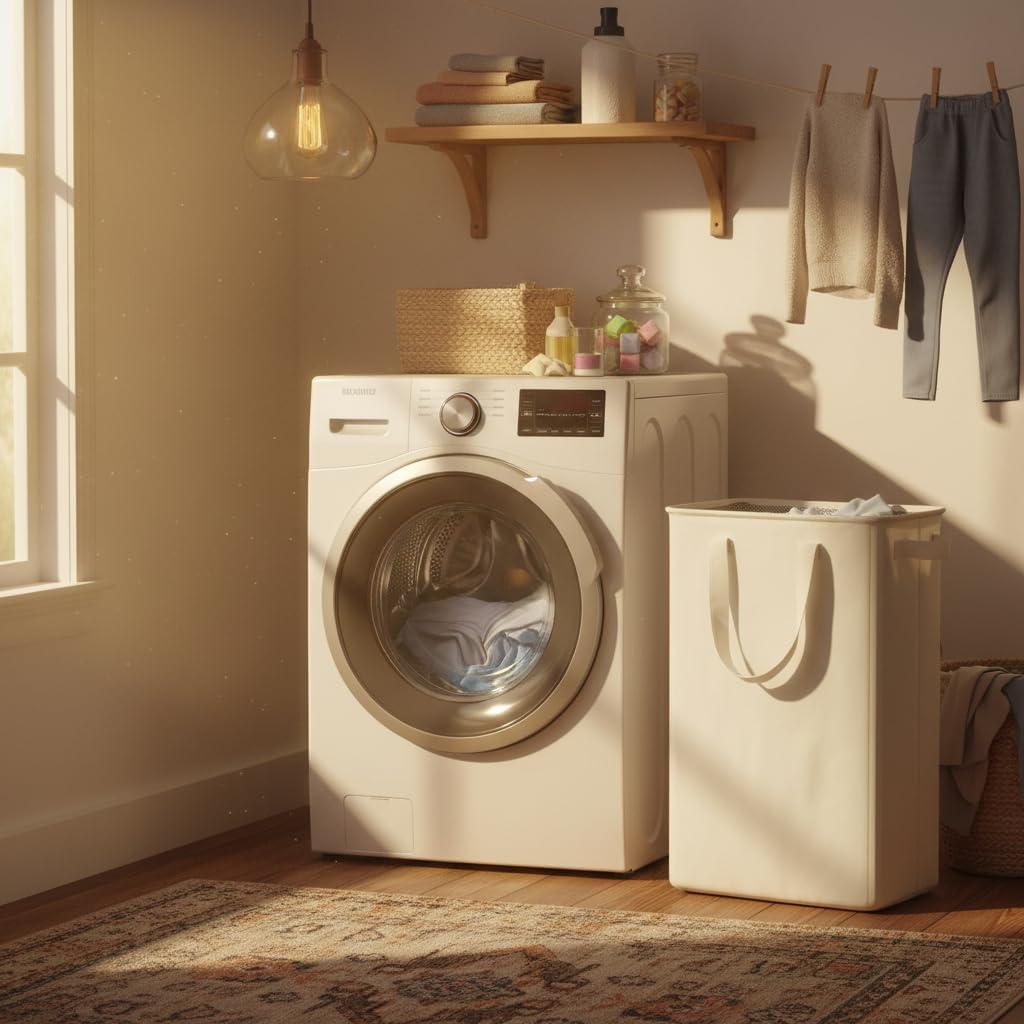 imageefluky Slim Laundry Basket Narrow Laundry Hamper with Handles Collapsible Dirty Clothes Hamper Tall Laundry Bin for Laundry Room Dorm and Bedroom 127 Gallons48L BlackBeige