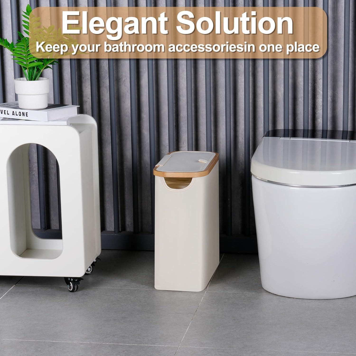 imageefluky Toilet Paper Basket 28L Toilet Paper Holder with Lid for Bathroom Free Standing Storage Organizer Holds Up to 912 Rolls Beige 1Beige