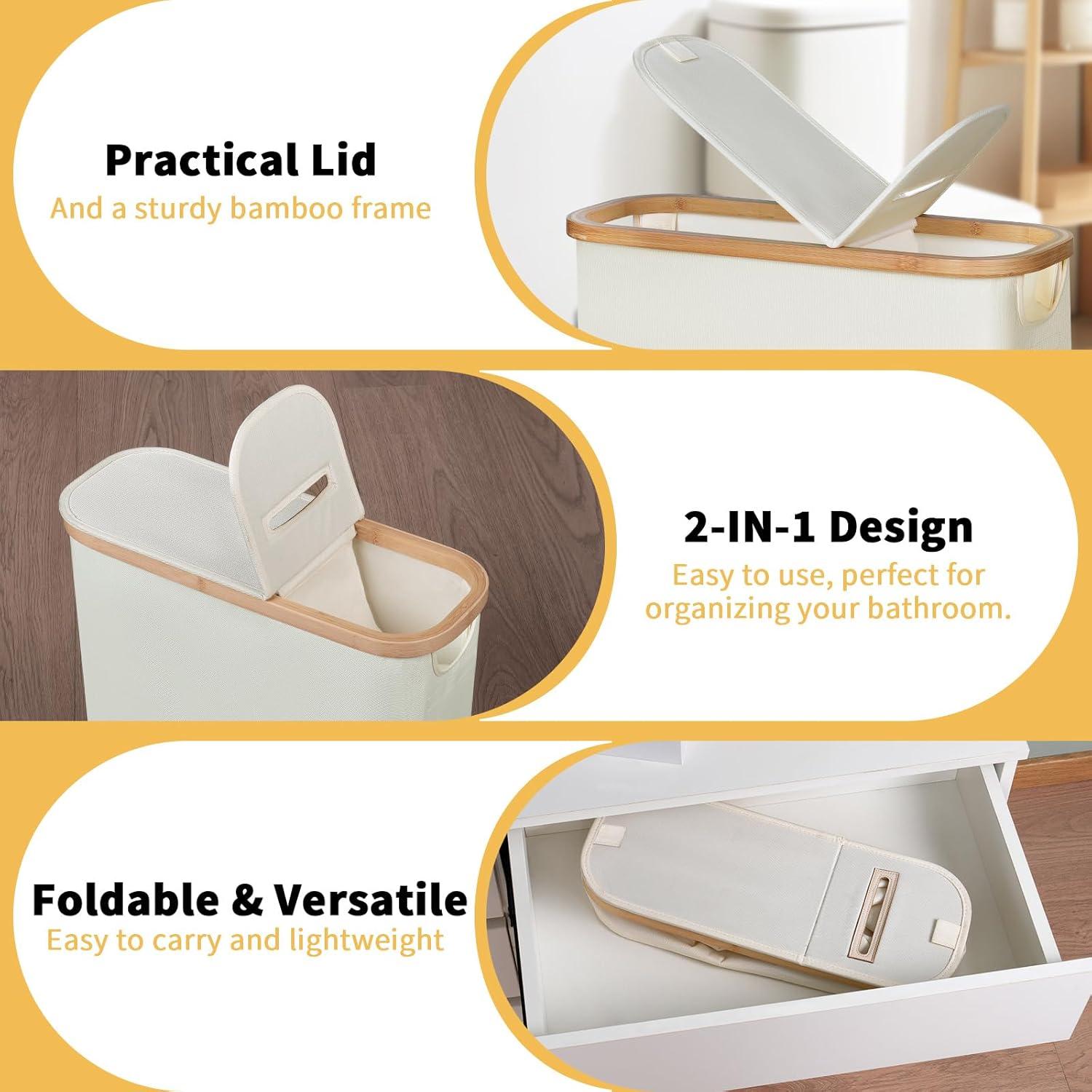 imageefluky Toilet Paper Basket 28L Toilet Paper Holder with Lid for Bathroom Free Standing Storage Organizer Holds Up to 912 Rolls Beige 1Beige