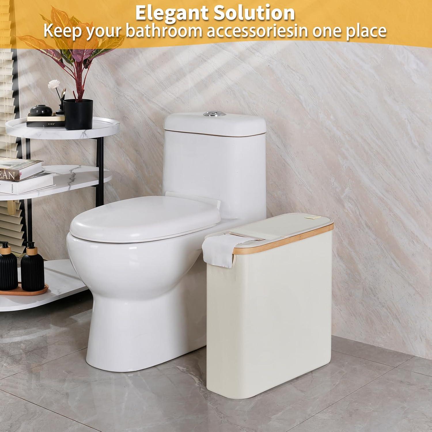 imageefluky Toilet Paper Basket 28L Toilet Paper Holder with Lid for Bathroom Free Standing Storage Organizer Holds Up to 912 Rolls Beige 1Beige