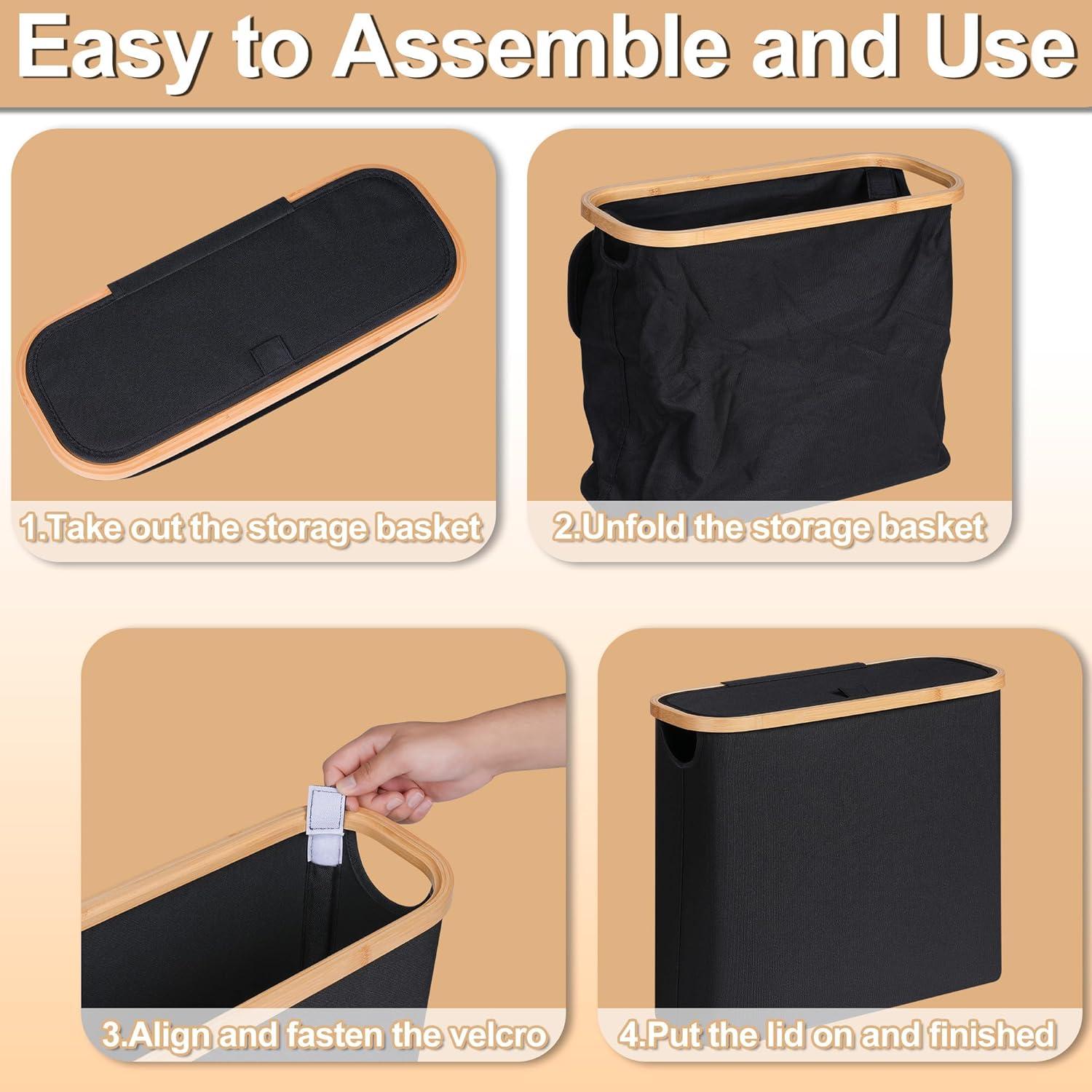 imageefluky Toilet Paper Basket 28L Toilet Paper Holder with Lid for Bathroom Free Standing Storage Organizer Holds Up to 912 Rolls Beige 1Black