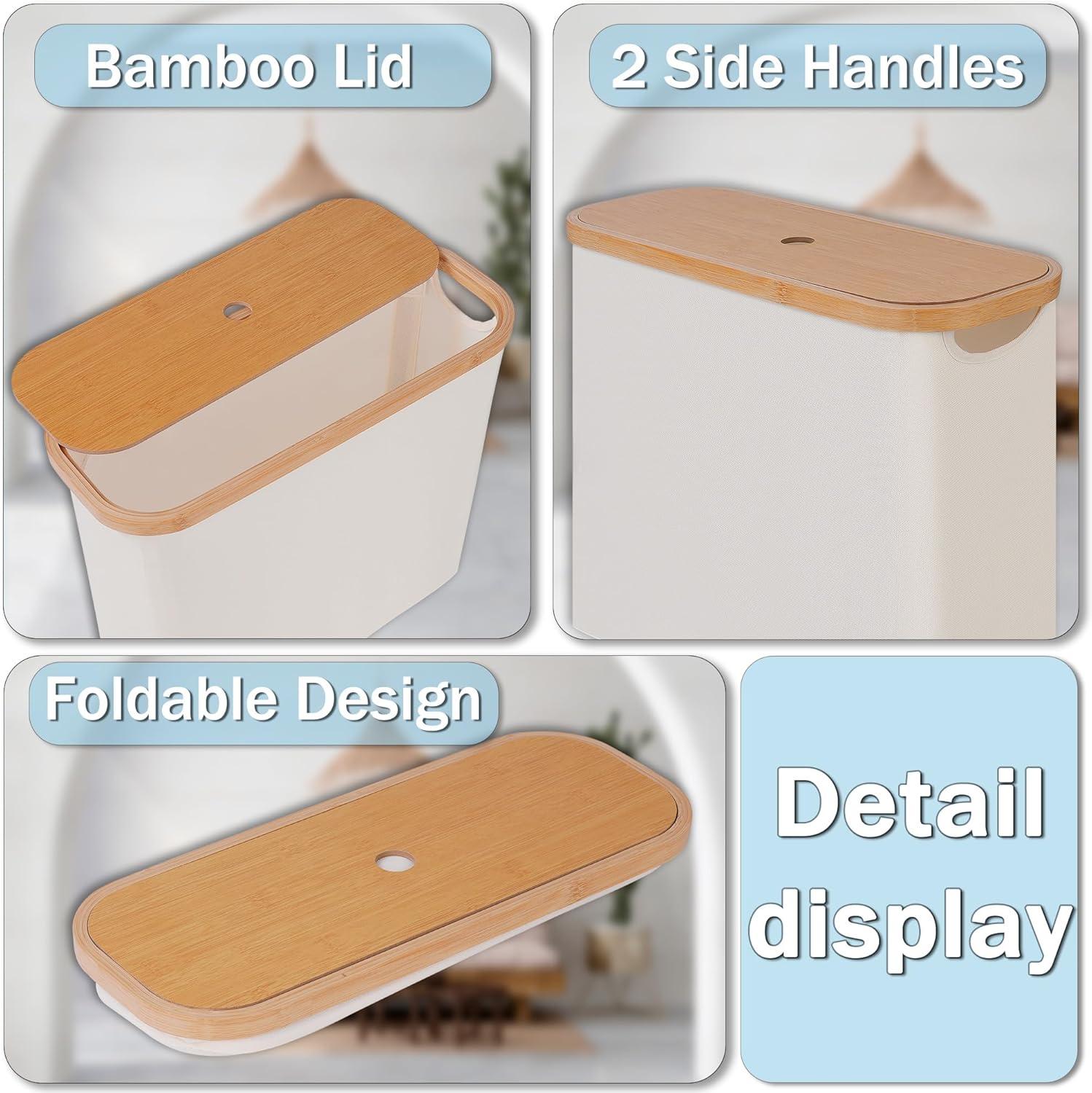imageefluky Toilet Paper Storage Toilet Paper Basket with Lid Bathroom Storage Organizer Free Standing Holder Up to 9 Mega Rolls BlackBeige