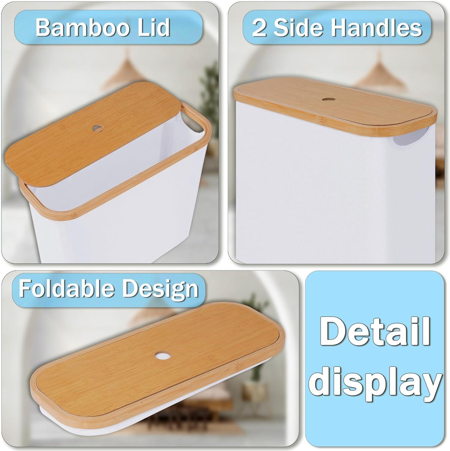 imageefluky Toilet Paper Storage Toilet Paper Basket with Lid Bathroom Storage Organizer Free Standing Holder Up to 9 Mega Rolls BlackWhite