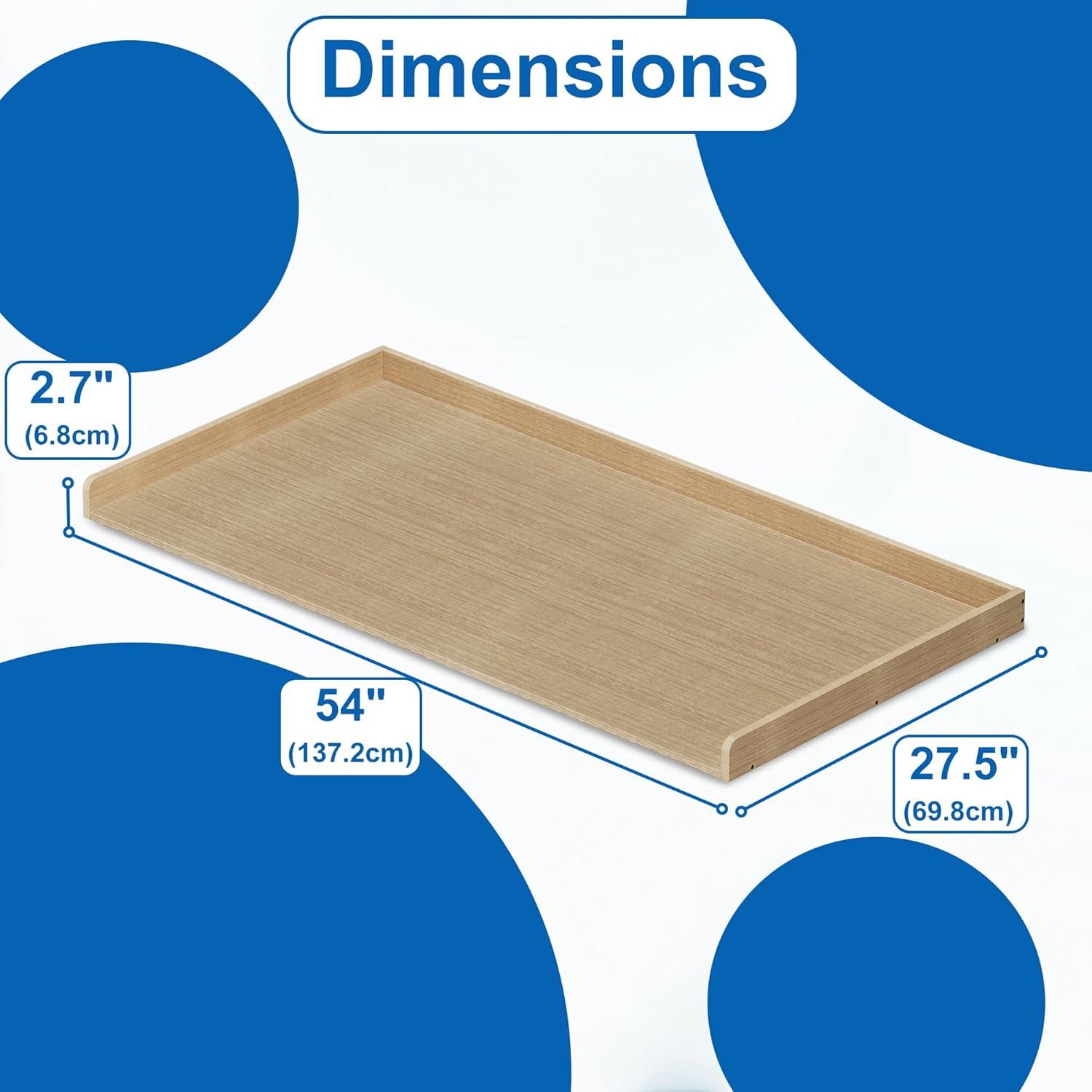 imageefluky Washer Dryer Countertop Wood Countertop with Edge Rails for Laundry Room Organization and Storage Washer Dryer Topper for Laundry Room 275 x 54 Rustic BrownOak
