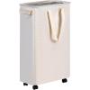 imageefluky Slim Laundry Hamper with Wheels Rolling Laundry Basket for Clothes Small Laundry Basket for Bedroom Dorm and Laundry Room 60L 127 Gallons BeigeBeige