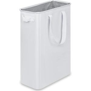 efluky Slim Laundry Basket, Narrow Laundry Hamper with Handles, Collapsible Dirty Clothes Hamper, Tall Laundry Bin for Laundry Room, Dorm and Bedroom, 12.7 Gallons(48L) Black(White)