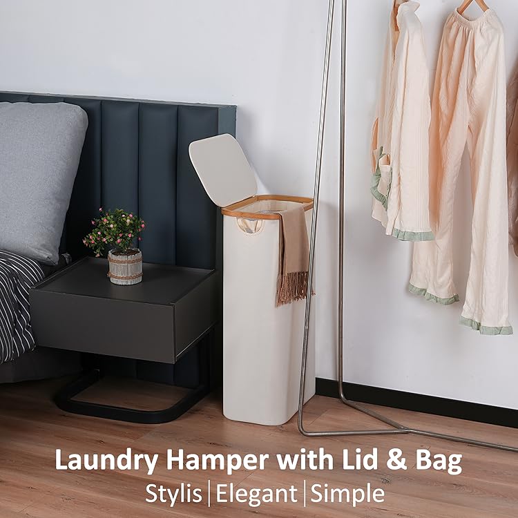 efluky Home Essential | Narrow, foldable, tall laundry basket with handle, 3-speed mini desktop fan, suitable for dorm rooms and bedrooms, a high-quality household item.