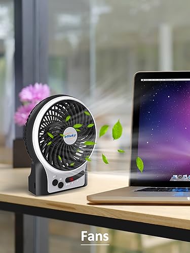 efluky Home Essential | Narrow, foldable, tall laundry basket with handle, 3-speed mini desktop fan, suitable for dorm rooms and bedrooms, a high-quality household item.
