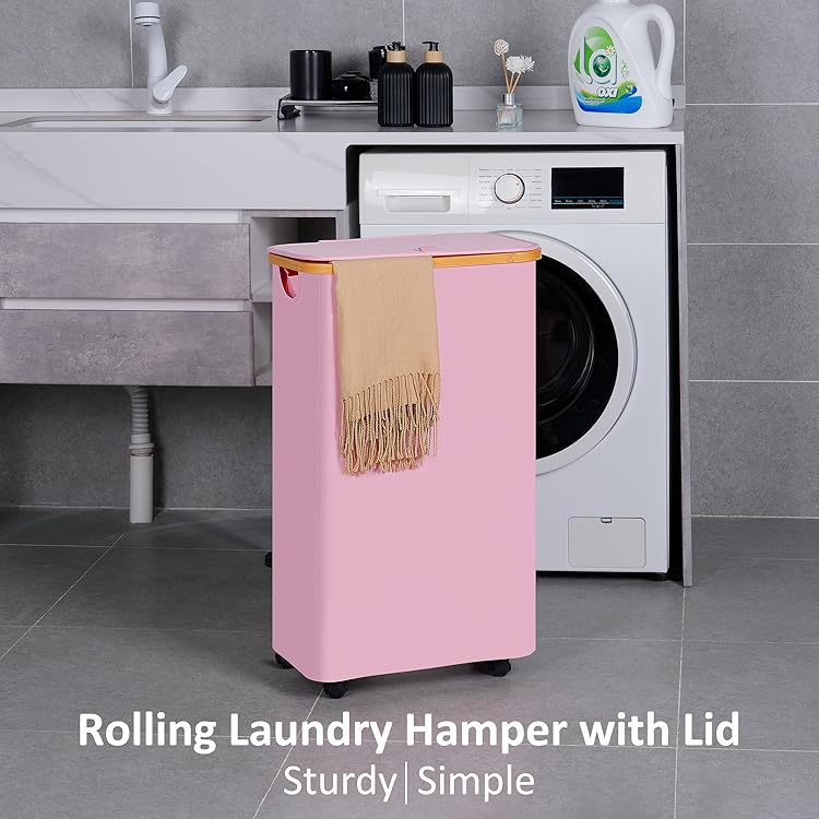 efluky Home Essential | Narrow, foldable, tall laundry basket with handle, 3-speed mini desktop fan, suitable for dorm rooms and bedrooms, a high-quality household item.