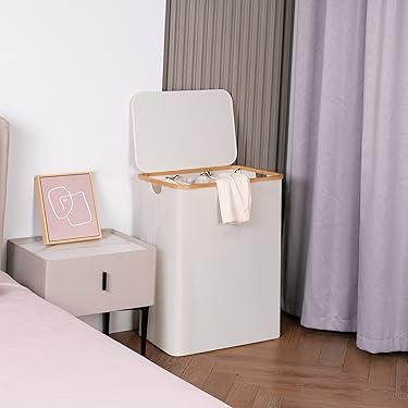 efluky Home Essential | Narrow, foldable, tall laundry basket with handle, 3-speed mini desktop fan, suitable for dorm rooms and bedrooms, a high-quality household item.
