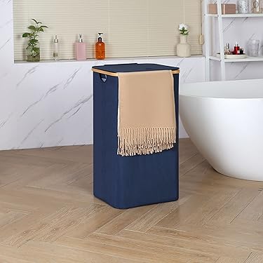 efluky Home Essential | Narrow, foldable, tall laundry basket with handle, 3-speed mini desktop fan, suitable for dorm rooms and bedrooms, a high-quality household item.